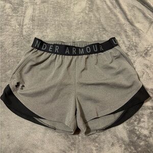 Grey and Black Under Armour Shorts